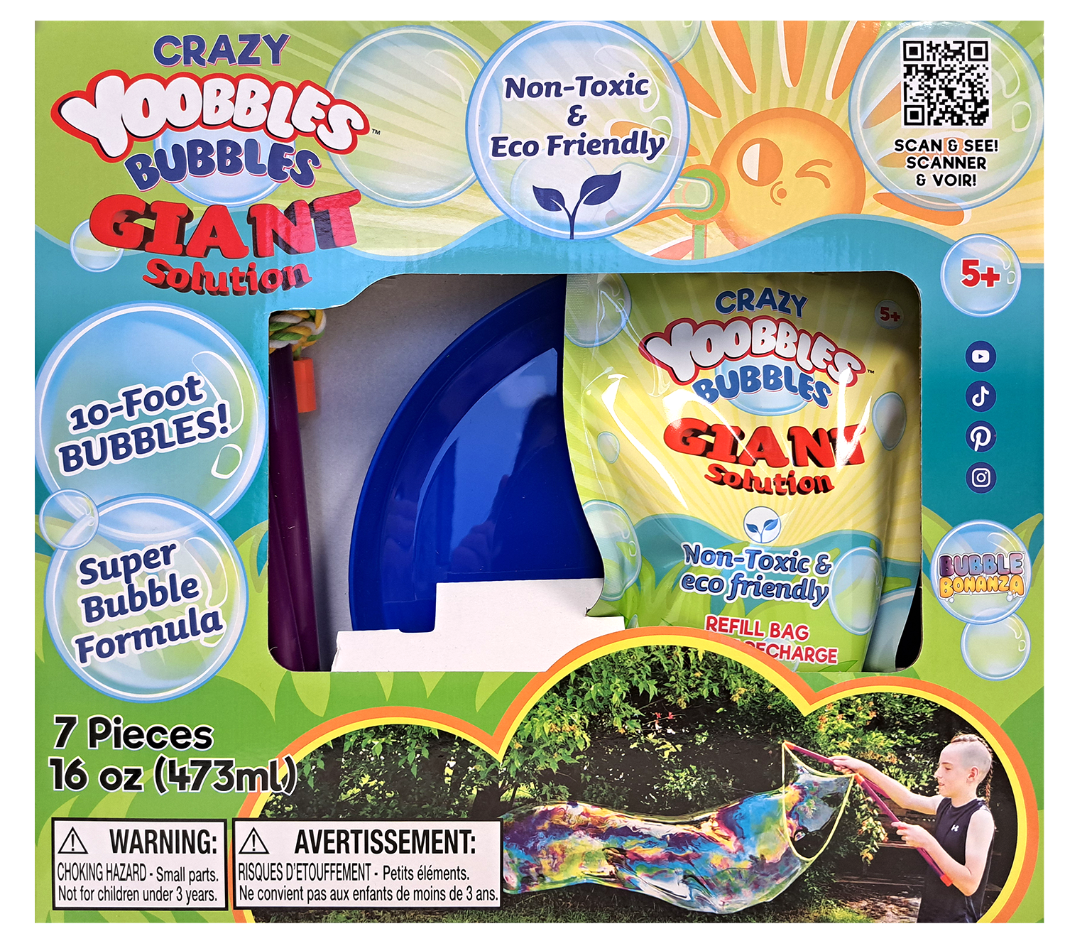 Giant Bubble Set: Solution, Wand & Tray | Crazy Yoobbles