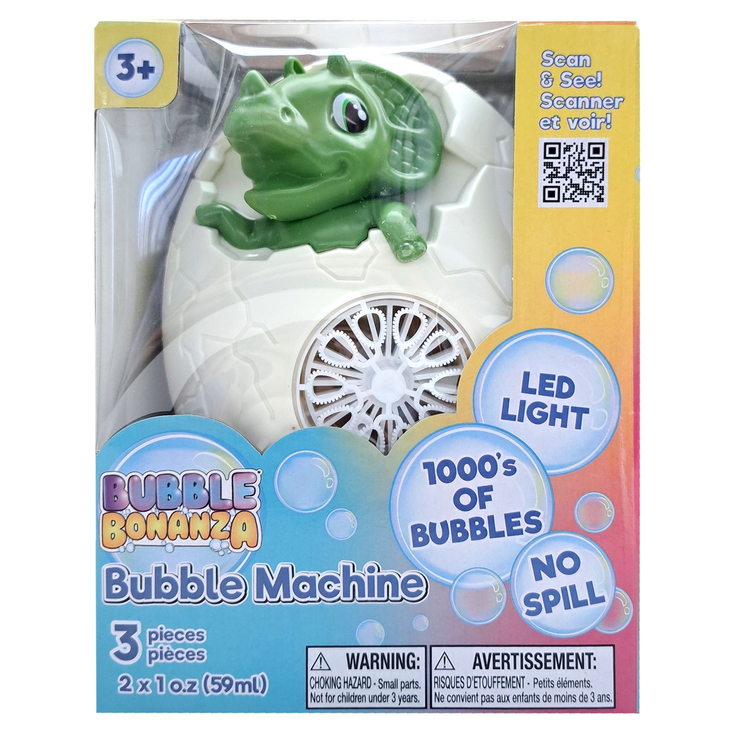 Dinosaur Egg Bubble Blower | LED No Spill Bubble Machine