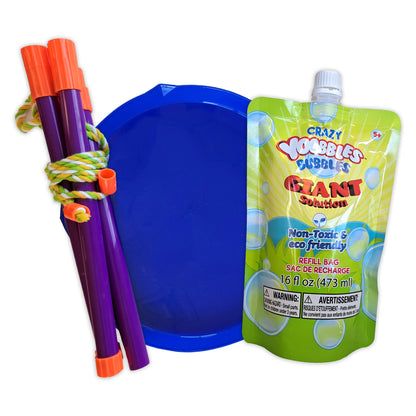 Giant Bubble Set: Solution, Wand & Tray | Crazy Yoobbles