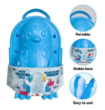 Large Snow Penguin Mold | 10" Winter Snow Toy for Kids