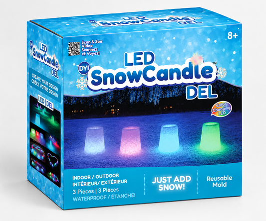 LED Snow Candle Kit with Mold | DIY Outdoor Winter Snow Activity for Kids
