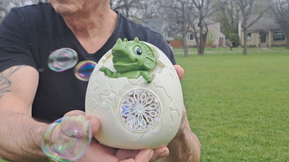 Dinosaur Egg Bubble Blower | LED No Spill Bubble Machine